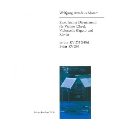  Mozart Wolfgang Amadeus - 2 Divertimenti Kv 252, Kv 240 - Violin, Cello, Piano