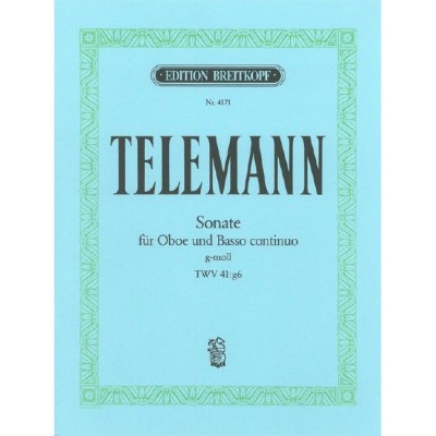  Telemann G.p. - Sonate G-moll Twv 41:g6 - Hautbois, Basse Continue
