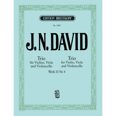 DAVID JOHANN NEPOMUK - STREICHTRIO NR. 4 WK 33/4 - VIOLIN, VIOLA, CELLO