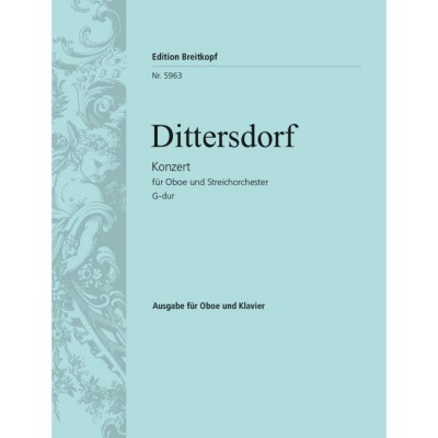 EDITION BREITKOPF Dittersdorf - Oboenkonzert G-dur - Hautbois et String Orchestre