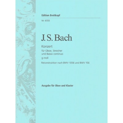 EDITION BREITKOPF Bach - Oboe Concerto In G Minor - Hautbois et Piano
