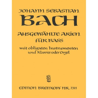  Bach Johann Sebastian - Ausgewahlte Arien Fur Bass - Baritone, Instruments, Piano