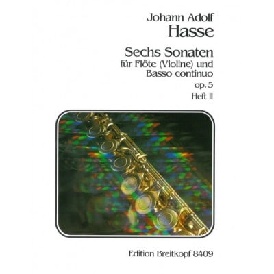  Hasse J.a. - Sechs Sonaten Op. 5, Heft 2 - Flute, Basse Continue