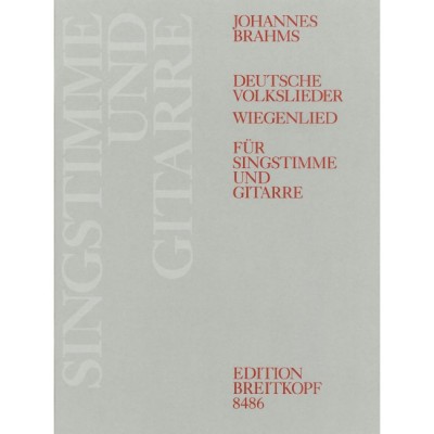 EDITION BREITKOPF BRAHMS JOHANNES - DEUTSCHE VOLKSLIEDER - VOICE, GUITAR