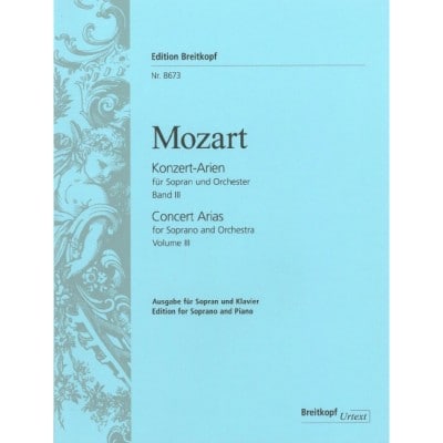  Mozart W.a. - Integrale Des Airs De Concert, Soprano, Piano Vol.3