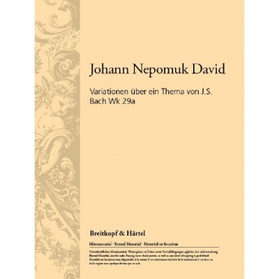  David Johann Nepomuk - Variationen Uber Bach Wk 29a - Chamber Orchestra