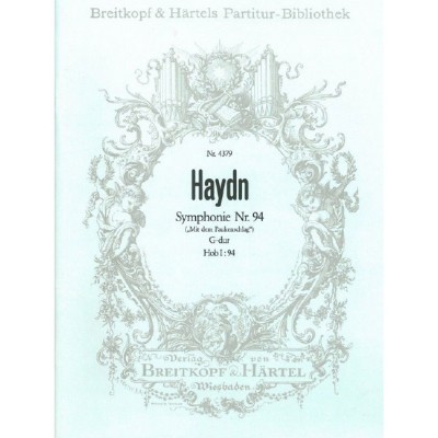 EDITION BREITKOPF Haydn - Symphony No. 94 In G Major Hob I:94 Hob I:94