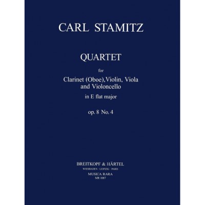 STAMITZ CARL - QUARTETT IN ES OP. 8/4 - CLARINET, VIOLIN, VIOLA, CELLO