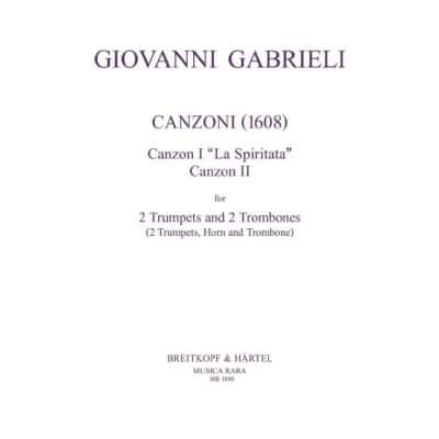 EDITION BREITKOPF GABRIELI - CANZONI (1608) - 2 TROMPETTES ET 2 TROMBONES (HOUN, TROMBONE)