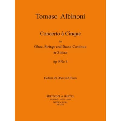  Albinoni T. - Concerto A 5 In G Op. 9/8 - Hautbois, Piano