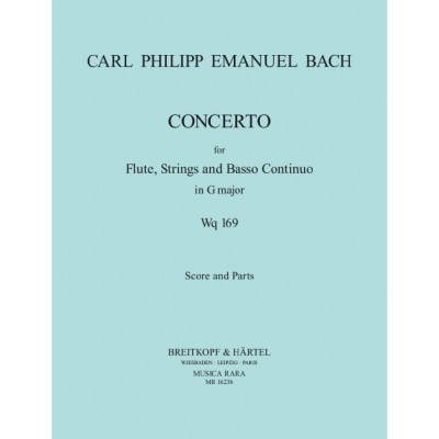 BACH CARL PHILIPP EMANUEL - FLOTENKONZERT G-DUR WQ 169 - FLUTE, ORCHESTRA