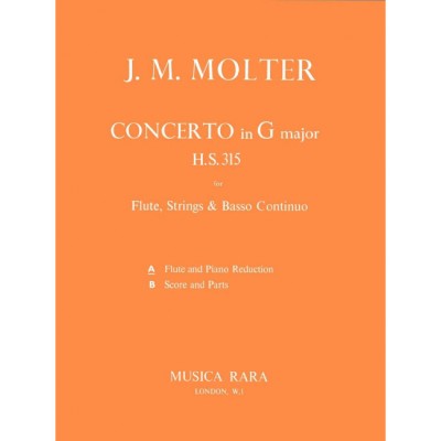 EDITION BREITKOPF MOLTER JOHANN MELCHIOR - FLÖTENKONZERT IN G - FLUTE, PIANO