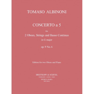  Albinoni Tomaso - Concerto A 5 In G Op. 9/6 - 2 Oboe, Strings