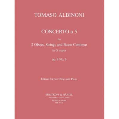 ALBINONI TOMASO - CONCERTO A 5 IN G OP. 9/6 - 2 OBOE, STRINGS