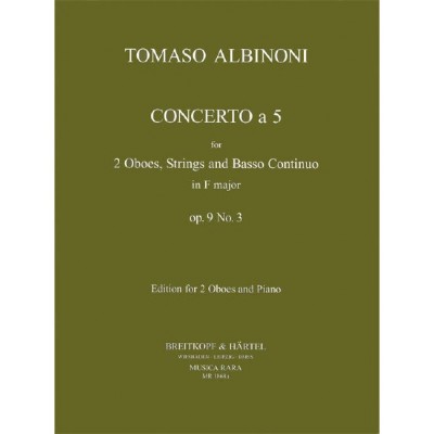 ALBINONI TOMASO - CONCERTO A 5 IN F OP. 9/3 - OBOE, STRINGS