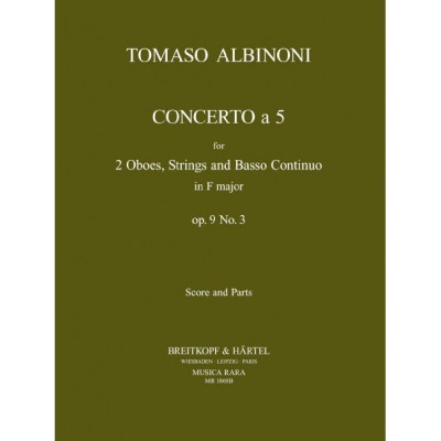  Albinoni Tomaso - Concerto A 5 In F Op. 9/3 - Oboe, Strings