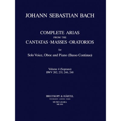  Bach J.s. - Samtliche Arien Bd. 4 S,ob,bc - Voix Sop., Hautbois, Piano