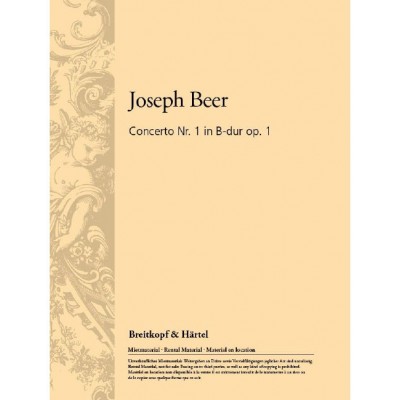 BEER JOHANN - CONCERTO NR. 1 IN B - CLARINET, PIANO