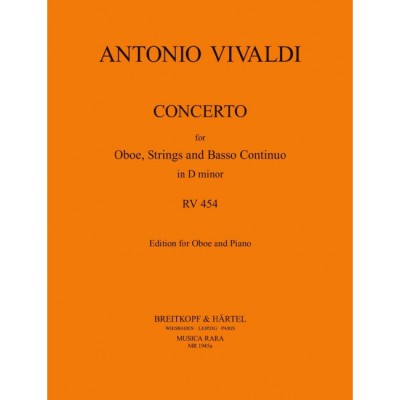  Vivaldi A. - Concerto D-moll rv 454 - Hautbois, Piano