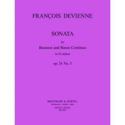 DEVIENNE FRANCOIS - SONATE IN G OP. 24 NR. 5 - BASSOON, BASSO CONTINUO