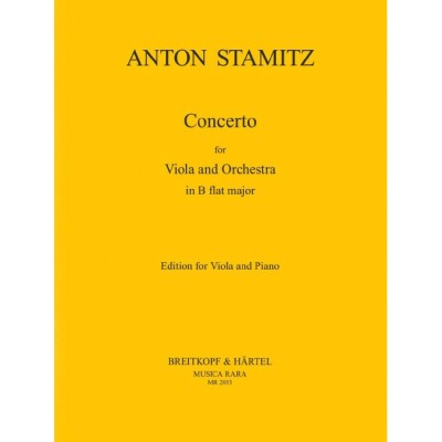 STAMITZ ANTON - KONZERT IN B-DUR - VIOLA, PIANO