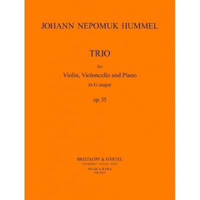 HUMMEL JOHANN NEPOMUK - KLAVIERTRIO G-DUR OP. 35 - VIOLIN, CELLO, PIANO