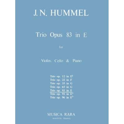 HUMMEL JOHANN NEPOMUK - KLAVIERTRIO E-DUR OP. 83 - VIOLIN, CELLO, PIANO
