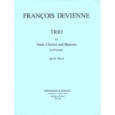 DEVIENNE FRANCOIS - TRIO IN D OP. 61 NR. 6 - FLUTE, CLARINET, BASSOON