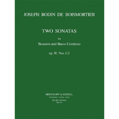 BOISMORTIER JOSEPH BODIN DE - SONATEN IN E, G, OP. 50/1-2 - BASSOON, BASSO CONTINUO