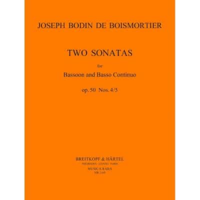 BOISMORTIER JOSEPH BODIN DE - SONATEN IN D, C, OP. 50/4-5 - BASSOON, BASSO CONTINUO