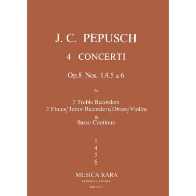  Pepusch Johann Christoph - Konzert Op. 8/6 - 2 Recorder, 2 Flute, Basso Continuo