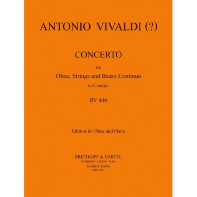 VIVALDI - CONCERTO IN C MAJOR RV 446 RV 446 - HAUTBOIS ET PIANO