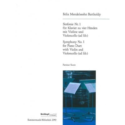 MENDELSSOHN-BARTHOLDY F. - SINFONIE NR. 1 OP. 11 - PIANO, VIOLIN, CELLO