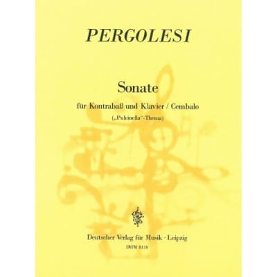 EDITION BREITKOPF PERGOLESI - SONATA BASED ON THE SINFONIA IN F MAJOR - DOUBLE BASS ET PIANO