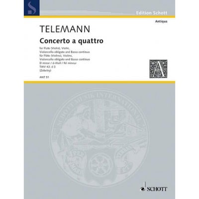 TELEMANN - CONCERTO A QUATTRO TWV 43:D3 - CONDUCTEUR & PARTIES