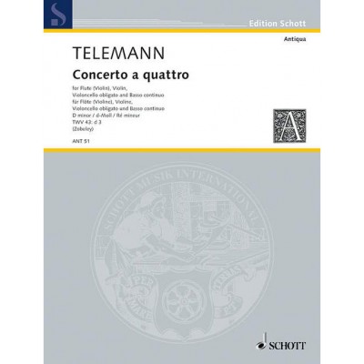 TELEMANN - CONCERTO A QUATTRO TWV 43:d3 - CONDUCTEUR & PARTIES 