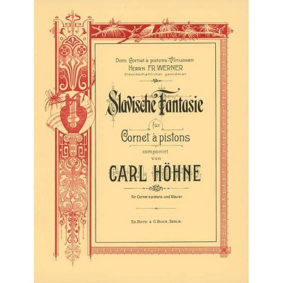 HOEHNE CARL - SLAWISCHE FANTASIE - CORNET AND PIANO