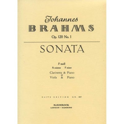 BRAHMS - SONATA 1 IN F MINOR OP. 120/1 - CLARINETTE ET PIANO