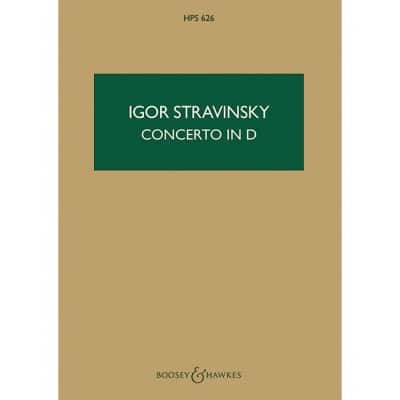 STRAVINSKY - CONCERTO IN D HPS 626 - STRING ORCHESTRE