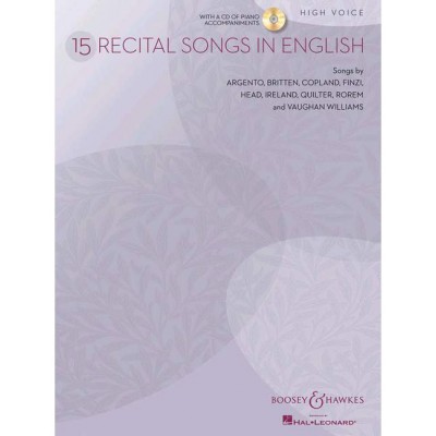 BOOSEY & HAWKES ARGENTO - 15 RECITAL SONGS IN ENGLISH - HIGH VOICE ET PIANO