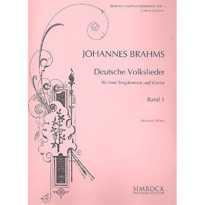 BRAHMS JOHANNES - GERMAN FOLK SONGS BAND 1 - 2 MEDIUM VOICES AND PIANO