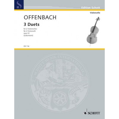 OFFENBACH JACQUES - THREE DUETS OP. 51 - 2 CELLOS