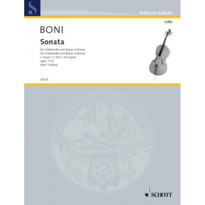 BONI P.G.G - SONATA IN C OP.1/10 - CELLO AND PIANO