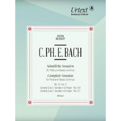BACH CARL PHILIPP EMANUEL - SONATEN, BAND 5 WQ 129,131 - FLUTE, BASSO CONTINUO