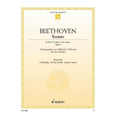BEETHOVEN - SONATA FACILE D MAJOR OP. 6 - PIANO (4 HETS)