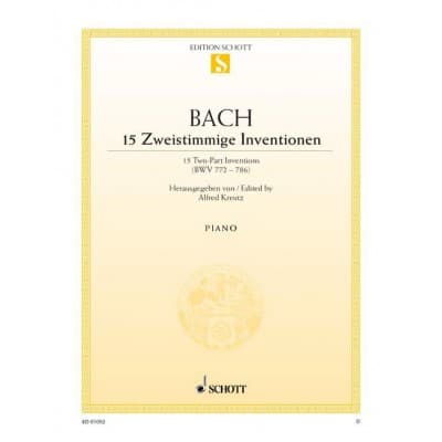 BACH J.S. - 15 TWO-PART INVENTIONS BWV 772-786 - PIANO