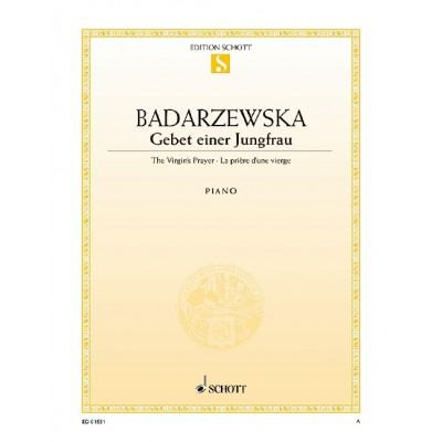 BADARZEWSKA TEKLA - THE VIRGIN'S PRAYER EB-MAJOR - PIANO