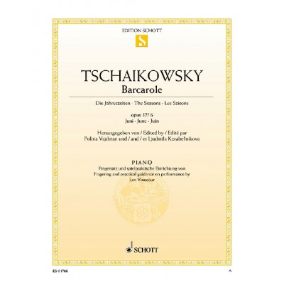 TCHAIKOVSKY PETER ILJITSCH - THE SEASONS OP. 37/2 - PIANO