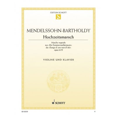 MENDELSSOHN BARTHOLDY - WEDDING MARCH OP. 61/9 - VIOLON ET PIANO