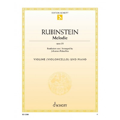 RUBINSTEJN GRIGORJEWITSCH - MELODY F MAJOR OP. 3/1 - VIOLIN AND PIANO